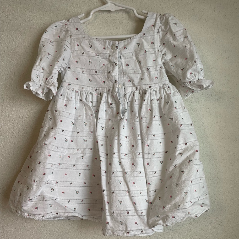Janie and Jack Floral Swiss Dot Dress size 3 - Picture 9 of 9